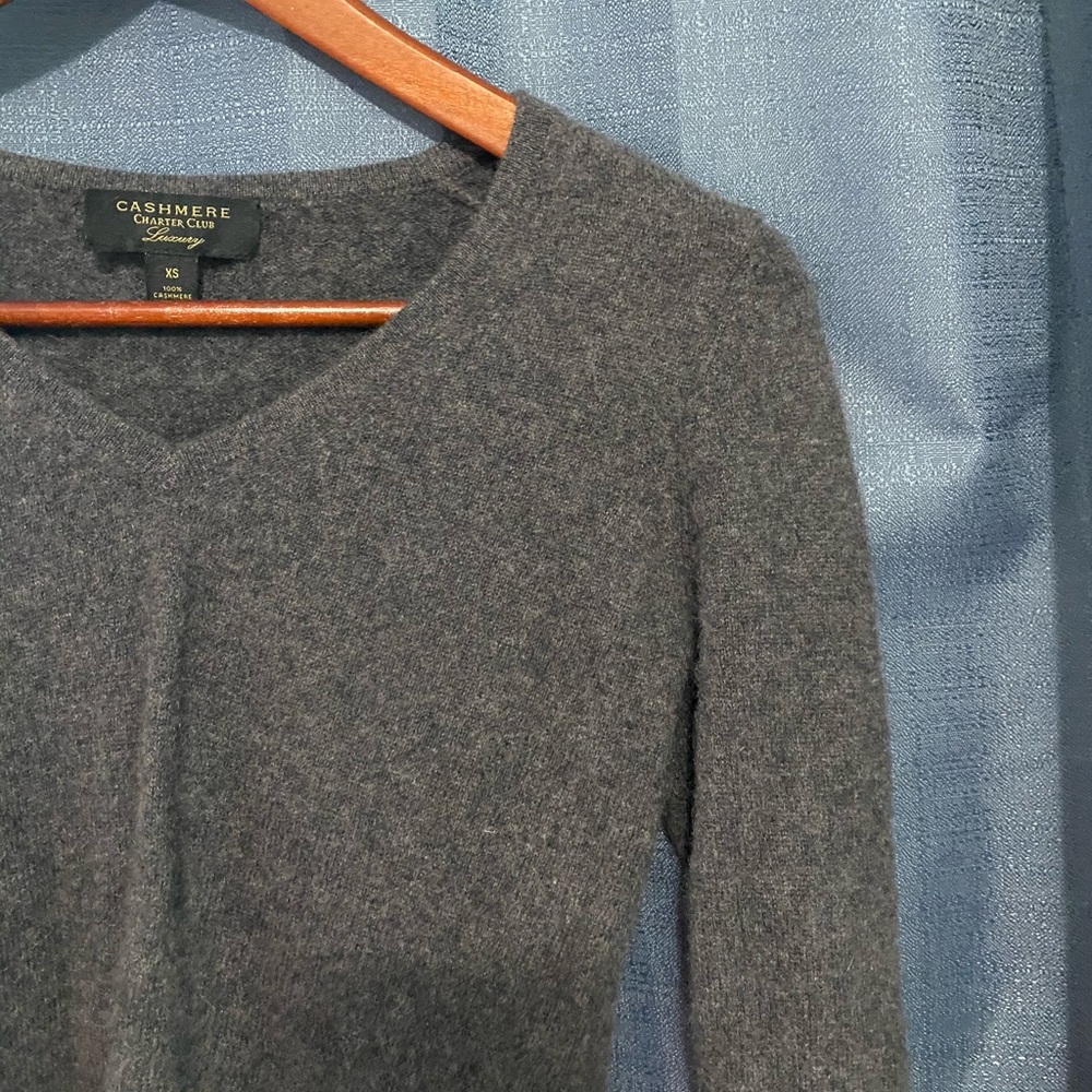 Cashmere Charter Club Luxury XS V-Neck Sweater